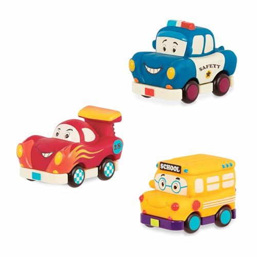 B. toys - Mini Wheeee-ls! - Bus, Rennfahrer, Polizeiauto - Rückziehautos - 3 Mini-Spielzeugautos - Bus, Rennwagen, Polizeiauto - Spielzeug-Fahrzeuge für Kleinkinder, Kinder - 1 Jahr +