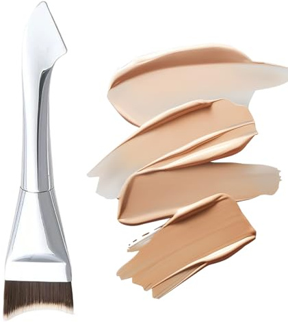 Flacher Make-up-Pinsel – professionelles Werkzeug für flüssige Grundierung und Concealer zum gleichmäßigen Verblenden, Auftragen von Cremes oder Flüssigkeiten, konzipiert für Teenager, Mädchen, Studen