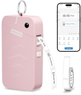 ORGSTA S001 Etikettendrucker Selbstklebend Etikettiergerat Bluetooth | 2000 mAh Ettikettiergeraet Beschriftungsgerät Label Printer Sticker Maker Etikettiermaschinen
