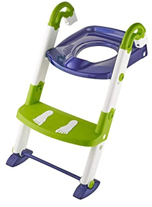 Kidskit Toilettentrainer 3in1, 3-farbig - Babytoilettentrainer - Toilettentrainer - Babyleiter - Babytreppe - Kinderwcsitz - Kindertoilettentrainer - verstellbar - blau