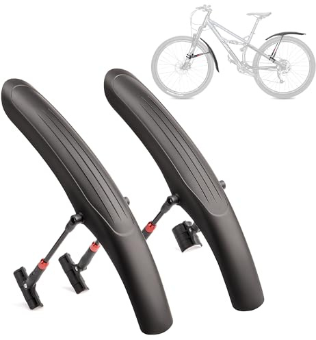 Kadacha Fahrrad Schutzblech Set,Universal Schnelle Demontage Fahrrad spritzschutz aus Hochleistungskunststoff für 24-29 Zoll Fahrrad Schutz vor Spritzwasser (MTB)