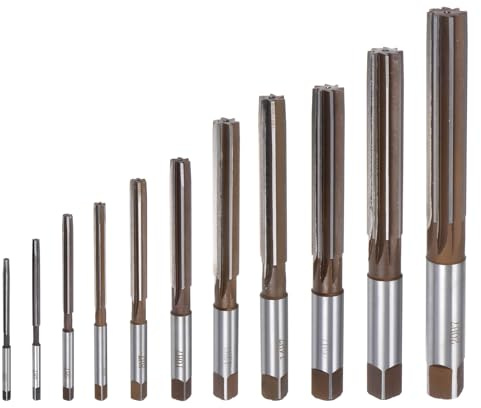 QUARKZMAN 11-teiliges Handreibahlen-Set 3 mm-20 mm, H7, Metrische Reibahle Reibahlen-Bohrer aus legiertem Stahl, Stahlschneidwerkzeug