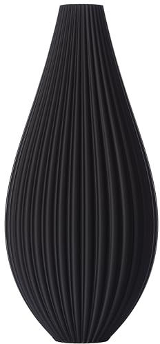 3D Vase Dekovase Sina XL 40cm Bodenvase Schwarz Deko Vase Pampasgras Trockenblumen