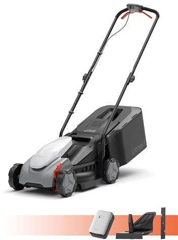 Litheli Akku Rasenmäher, 20V/33cm Schnittbreite, bis 200 m², 30L Fangkorb, 25-65 mm Schnitthöhe, inkl. 4,0 Ah Akku
