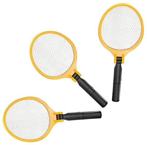 infactory Mückenschläger: 3er-Set Elektrische Fliegenklatsche mit klappbarem Griff (Mückenklatsche, Elektronische Fliegenklatsche, Mücken)