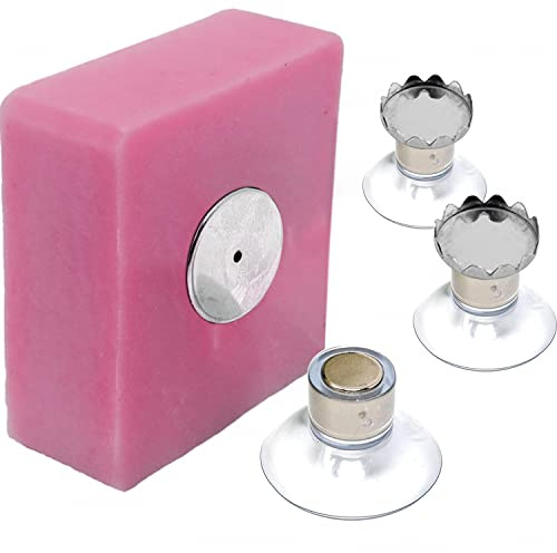 3er-Set Magnet Saugnapf Seifenhalter | Premium Qualität | Einfaches Design & Starke Befestigung | Edelstahl | Wandhalterung | Ohne Bohren | Bad | Küche | 250g