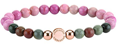 LIEBESKIND BERLIN Damen Beads Armband – Armschmuck aus Edelstahl und Halbedelsteinen - Schmuckstück und Talisman zugleich – elastisch, handgefertigt, modisch, vielseitig kombinierbar