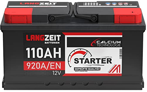 LANGZEIT Autobatterie 12V 110Ah 920A/EN Starterbatterie +30% mehr Leistung ersetzt Batterie 88Ah 92Ah 95Ah 100Ah 105Ah