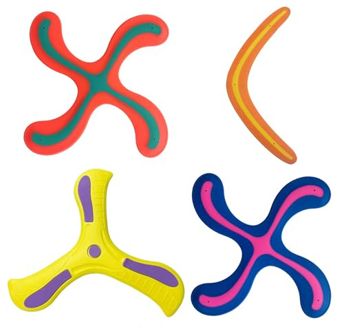 Kiuiom 4PCS Zurückkehrende Boomerang,Rückkehr Boomerang-Sportspielzeug,Wurfspiel Für Kinder Boomerang,Bumerang Flugspielzeug Für Kinder Flying,Für Im Freien Spielen,Für Anfänger Und Junge Werfer