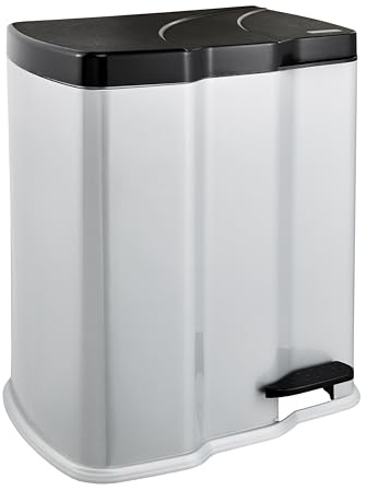 keeeper Treteimer mit 2 Abfallbehältern, 7 l + 15 l, Gunnar, Silber