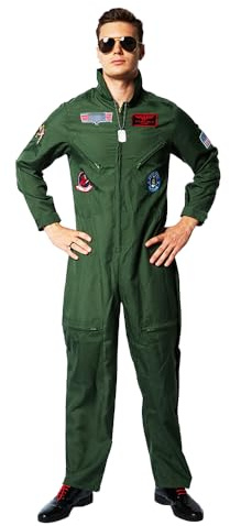 EraSpooky Herren Pilot Kostüm Flieger Faschingskostüme Cosplay Halloween Party Karneval Fastnacht Kleidung für Erwachsene