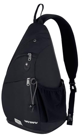 WATERFLY Sling Bag Crossbody Backpack Schulterrucksack Herren Damen | Große Kapazität, Verstellbarer Schultergurt, Wasserabweisend, Outdoorsport, Wandern, Radfahren, Bergsteigen, Reisen