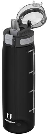 Super Sparrow Trinkflasche 1L - TouchSip Wasserflasche - BPA-frei - Ideale Sportflasche - Strohhalm Tritan Flasche für Sport, Outdoor und Camping - Leicht, Nachhaltig