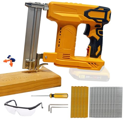 Akku Tacker Nagelpistole für Dewalt 20 V, 18 GA 2-in-1 Nagler Elektrotacker Elektronagler mit 1000 Nägeln und 500 Heftklammern für Holz, DIY Heimwerker (ohne Akku)