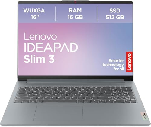 Lenovo IdeaPad Slim 3i Laptop | 14" WUXGA Display | Intel Core i5 13420H | 16GB RAM | 512GB SSD | Intel UHD Grafik | Win11 | QWERTZ | Luna Grau | 3 Monate Premium Care