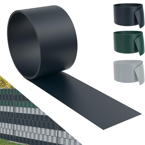 UISEBRT 10x Sichtschutzstreifen Hart PVC für doppelstabmatten - Sichtschutz Balkon gartenzaun Anthrazit,2,5m x 19cm (Anthrazit)