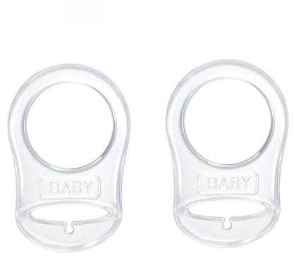 Silikon-Knopf-Ring, 2 Pcs Schnuller Adapter, Silikon Dummy Schnuller Halter Clip Adapter Ring, Silikonring für Schnuller (Transparent)