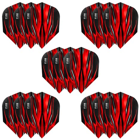 Harrows Fire Flights, Premium-Dart-Flight-Tasche, extra stark, 15 Stück, 5 Stück