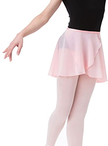 Bezioner Ballettrock Wickelrock Tanz Rock aus Chiffon Mit Taille Krawatte für Mädchen und Damen