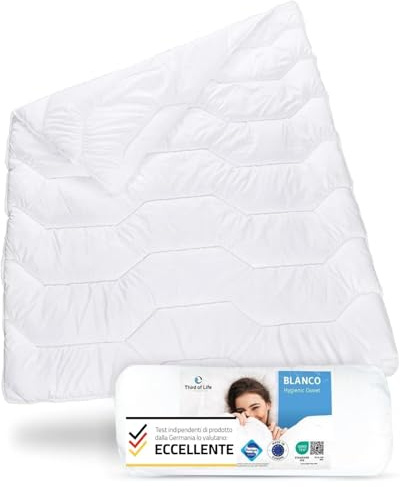 Sommerdecke 155x220 Blanco | Luftige Schlaf-Decke mit Feuchtigkeitsmanagement & hoher Atmungsaktivität | Optimale Hygiene für Allergiker | Perfekte Bettdecke für warme Nächte & im Sommer 155 x 220 cm