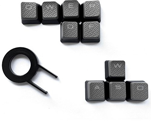 huyun FPS Hintergrundbeleuchtung Schlüssel Kappen für Corsair Gaming Tastaturen Cherry MX Key Switch. (grau)