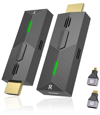 Wireless HDMI Transmitter and Receiver, 2.4G/5G 1080P Funkübertragung 1080P Plug & Play Wireless HDMI Extender zum Streamen von Video und Audio von Laptop/PC/TV-Box auf Monitor/TV/Projektor (30m)