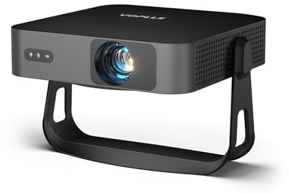 Mini Beamer【Autofokus/Trapezkorrektur】 Projektor 1080P Full HD 5000L WiFi6 Bluetooth 4K Unterstützt, VOPLLS Beamer Klein Heimkino 360° Drehbar Projector für Handy