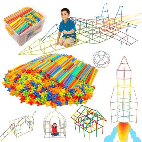 WYSWYG Konstruktionsspielzeug Baustein 1000 Stück- Kreative Verbindungsbausteine Spielzeug für Jungen & Mädchen, STEM Lernspielzeug, Geeignet für Kinder ab 3 4 5 6 7 8 Jahren