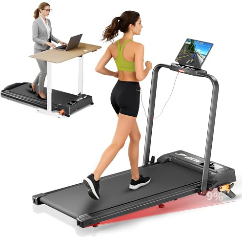 JAGJOG Laufband klappbar für Apartment, leicht zu verstauen | 2,5PS Motor, APP und Fernbedienung, LED-Display, 1-6Km/h, 136 kg Tragkraft