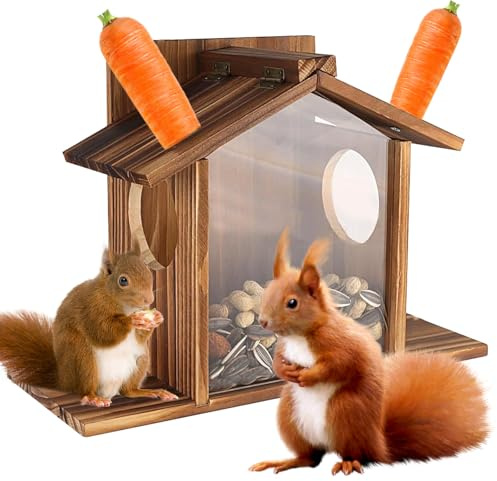 Eichhörnchen Futterhaus Eichhörnchen Haus Eichhörnchen Futterstation Wetterfest aus Verschraubtem mit Belüftungslöchern