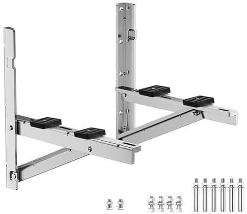 Wandkonsole Klimaanlage, Halterung Klimaanlage Außengerät, Rostfreier Edelstahl 304 mit Stoßdämpfendem Polster, Bis zu 400 Kg Belastbar, 1–3P(43x43x33cm/17x17x13in)