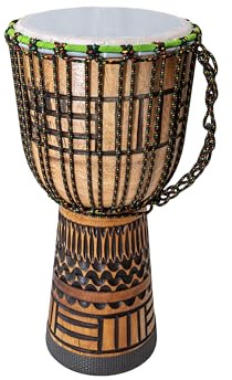 Mienloco Trommel ohne Ziegenfell Djembe Drum in sehr hochwertiger Qualität inkl. Reisetasche (60cm)