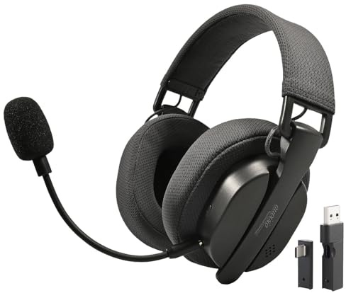 auvisio Headset Bluetooth: Klappbares 3in1-Funk-Gaming-Headset, 2,4 GHz, BT 5.3, 10 Std. Akku (Stereo-Funk-Kopfhörer, Gaming-Kopfhörer, Bluetooth, PS5)