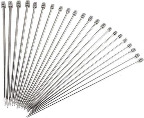Stricknadeln, 36 cm (14 ) Edelstahl-Stricknadelsatz, einschließlich 2,0 mm 2,5 mm 3,0 mm 3,5 mm 4,0 mm 4,5 mm 5,0 mm 5,5 mm 6,0 mm 7,0 mm 8,0 mm (11 Paare)