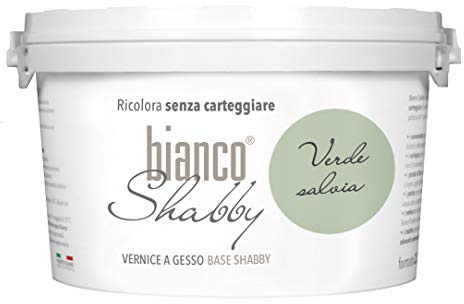 bianco Shabby® Chalk Paint Salbeigrün, Kreidefarbe auf Wasserbasis für Wände und Möbel, Shabby Chic, Vintage-Look, extra matt (2,5 Liter)