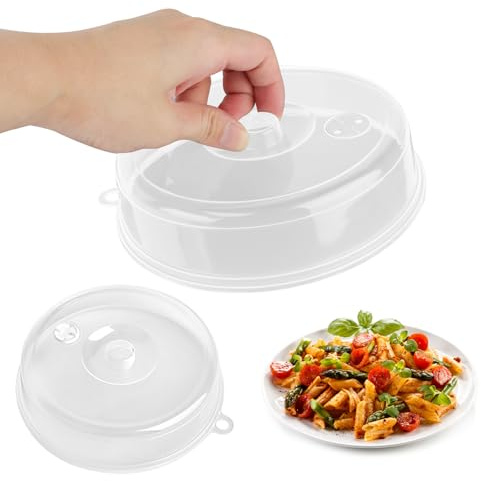 TDUNSYA 2 Stück Mikrowellenabdeckhaube, Transparent Microwellenabdeckungen mit Einstellbarem, Stapelbare Abdeckhaube für Mikrowelle Platte Abdeckung, 25cm und 17cm für Mikrowelle Verhindert Spritzen