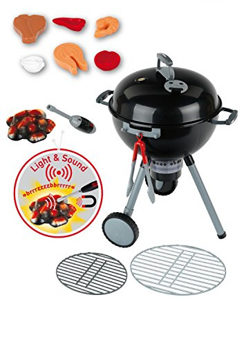 Theo Klein 9400-TK 9401 Weber Kugelgrill Premium mit Licht und Sound I Mit Kohlehaufen, Grillzange und vielem mehr I Inkl. Feuerzeug mit Magnetkopf zum Aktivieren des Kohlehaufens