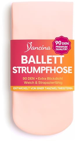 Dancina Mädchen Ballett Strumpfhose Ultra-Stretch Mikrofaser M (122-140) Rosé-Apricot