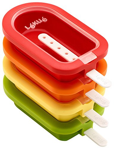 Lékué Mini-Eisformen, 10,5 cm, 4 Stück, verschiedenfarbig, Silikon