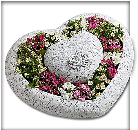 Pflanzschale Pflanzgefäss Herz Garten Blume Grab Rose Grabschmuck