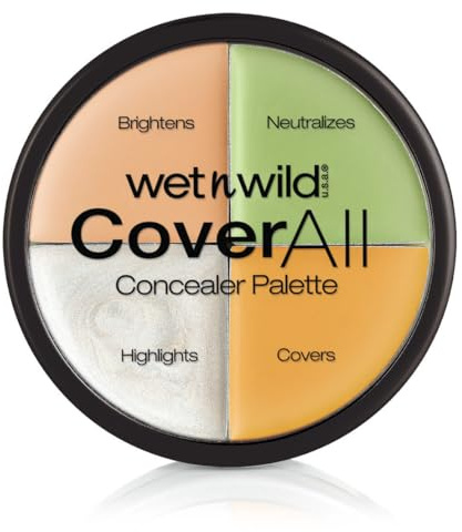 Wet n Wild, CoverAll Concealer Palette, Concealer Palette mit leichter Formel für ein makelloses Finish, verdeckt Unreinheiten, leichtes Applizieren und Mischen für das Verdecken von Unreinheiten