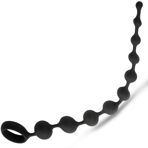 Fops Analkette mit 10 Perlen (35cm) - Ø bis 2,8cm - Hochwertiges Silikon - Flexibel & Wasserdicht - Ergonomischer Griff - Analbeads für Männer & Frauen A101