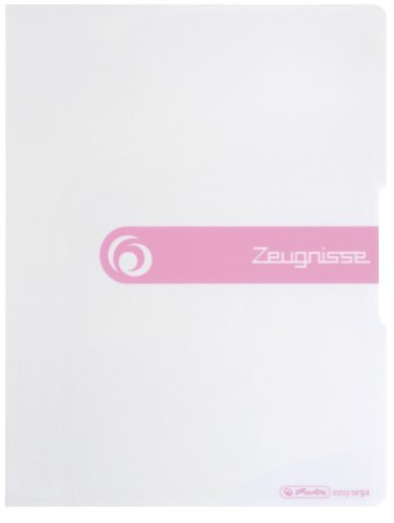 herlitz Zeugnismappe easy orga to go Sichtbuch A4 weiß pink