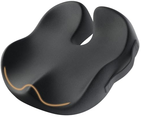 ProtoArc Sitzkissen Bürostuhl Orthopädisch, Ergonomisches Steißbeinkissen Memory Foam, Steißbein Sitzkissen mit Gleichmäßiger Druckverteilung, Steissbeinkissen Ganztägigen Komfort für Rollstuhl, Auto