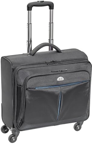 PEDEA Business Trolley Premium Plus Laptop-Rollkoffer bis 17,3 Zoll (43,9 cm) mit Übernachtungsfach, schwarz
