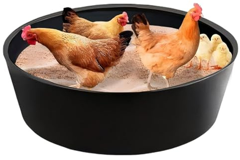 Kustimantu Staubbad Für Hühner | Wanne Für Sandbäder,Verstellbarer 64 Cm Bodenloser Behälter Für Hühner Enten Hähne