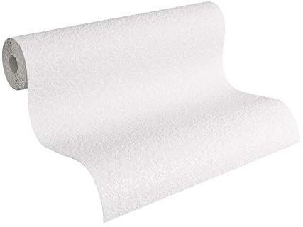 A.S. Création Stukturprofiltapete Simply White Tapete 15,00 m x 0,53 m weiß Made in Germany 641618 6416-18