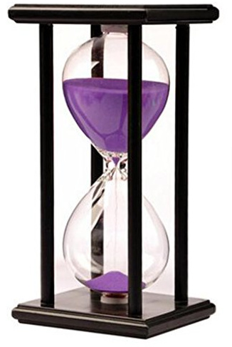 Lodunsyr Sanduhr Sand Timer Uhr 60 Minuten Timer Dekoration für Haus Hourglass 60 Minuten Büroschmuck Sandglass Violett