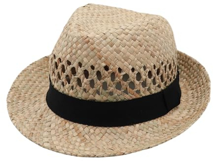 MivBuks Strohhut Herren Panama Hut Damen Fedora Sommerhut Sonnenhut Safari Hut Sonnenschutz Strandhut