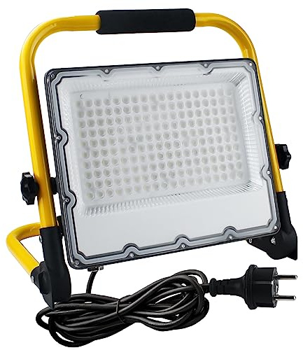 OUSIDE 150W LED Baustrahler mit Stativ und 4m Kabel,IP66 Wasserdichter Arbeitsscheinwerfer mit Schuko-Stecker für Werkstatt,Wartung oder Baustelle, 6500K Kaltes Weißes Licht,15000 Lumen
